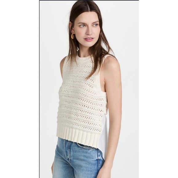 Veronica Beard Sade Mixed Media Tank Medium - Picture 2 of 4